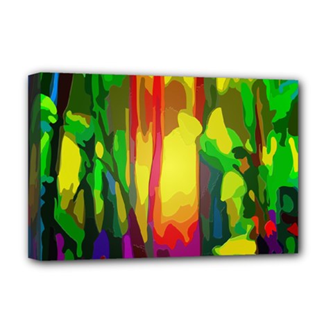 Abstract Vibrant Colour Botany Deluxe Canvas 18  X 12   by Nexatart