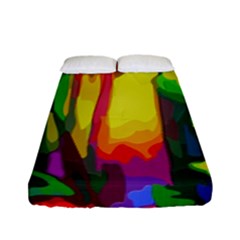 Abstract Vibrant Colour Botany Fitted Sheet (full/ Double Size) by Nexatart