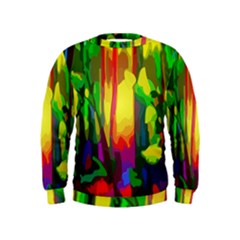 Abstract Vibrant Colour Botany Kids  Sweatshirt by Nexatart