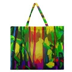 Abstract Vibrant Colour Botany Zipper Large Tote Bag by Nexatart