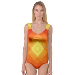 Pattern Retired Background Orange Princess Tank Leotard  by Nexatart