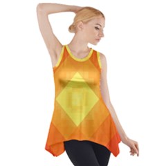 Pattern Retired Background Orange Side Drop Tank Tunic by Nexatart