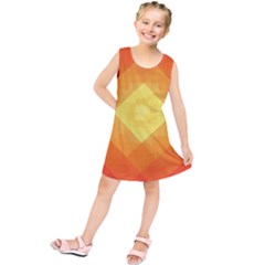 Pattern Retired Background Orange Kids  Tunic Dress by Nexatart