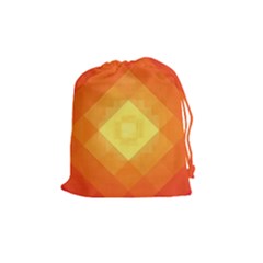 Pattern Retired Background Orange Drawstring Pouches (medium)  by Nexatart