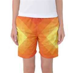 Pattern Retired Background Orange Women s Basketball Shorts