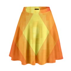 Pattern Retired Background Orange High Waist Skirt by Nexatart