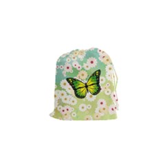 Green Butterfly Drawstring Pouches (xs)  by linceazul