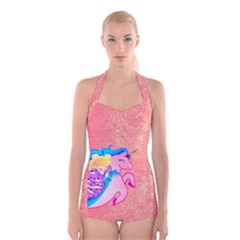 Unicorn Dreams Boyleg Halter Swimsuit 