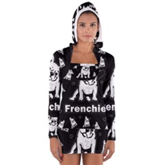 Frenchie Women s Long Sleeve Hooded T-shirt by Valentinaart