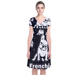 Frenchie Short Sleeve Front Wrap Dress