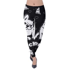 Frenchie Velvet Leggings by Valentinaart