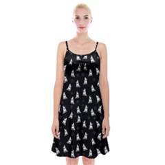 French Bulldog Spaghetti Strap Velvet Dress