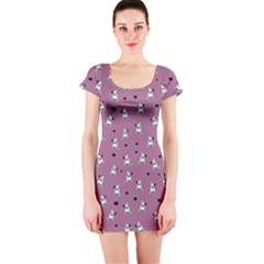 French Bulldog Short Sleeve Bodycon Dress by Valentinaart