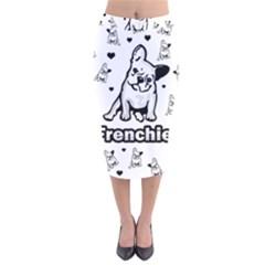 French Bulldog Velvet Midi Pencil Skirt by Valentinaart