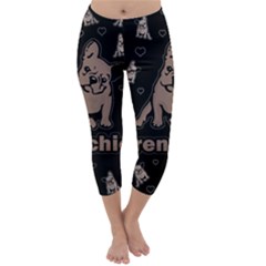 French Bulldog Capri Winter Leggings  by Valentinaart