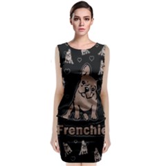 French Bulldog Sleeveless Velvet Midi Dress by Valentinaart