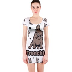 French Bulldog Short Sleeve Bodycon Dress by Valentinaart