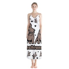 French Bulldog Chiffon Maxi Dress