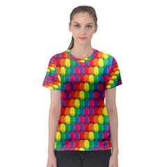 Colorful 3d Rectangles           Women s Sport Mesh Tee