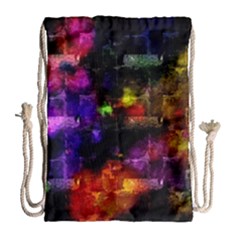 Colorful Bricks            Large Drawstring Bag by LalyLauraFLM