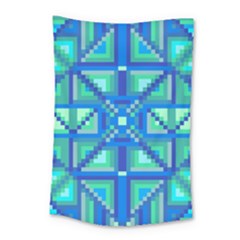 Grid Geometric Pattern Colorful Small Tapestry