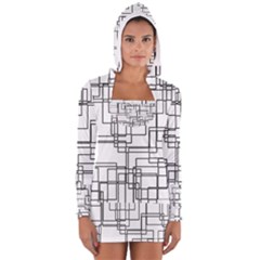 Structure Pattern Network Women s Long Sleeve Hooded T-shirt by Nexatart