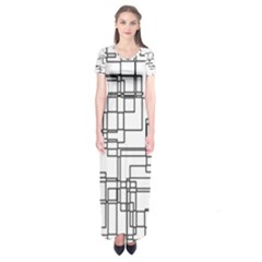 Structure Pattern Network Short Sleeve Maxi Dress by Nexatart