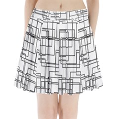 Structure Pattern Network Pleated Mini Skirt by Nexatart