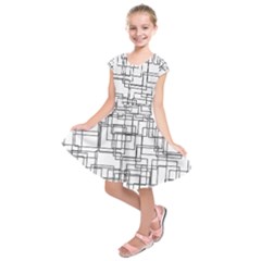 Structure Pattern Network Kids  Short Sleeve Dress by Nexatart