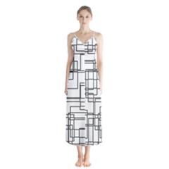 Structure Pattern Network Chiffon Maxi Dress