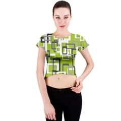 Pattern Abstract Form Four Corner Crew Neck Crop Top by Nexatart