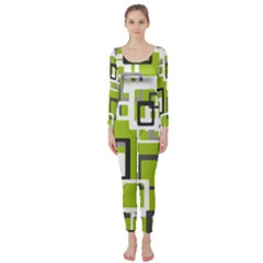 Pattern Abstract Form Four Corner Long Sleeve Catsuit by Nexatart