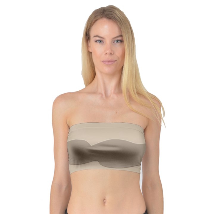 Pattern Wave Beige Brown Bandeau Top