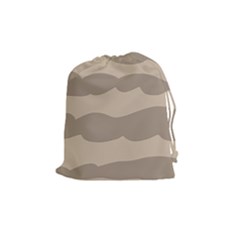 Pattern Wave Beige Brown Drawstring Pouches (medium)  by Nexatart