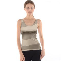 Pattern Wave Beige Brown Tank Top by Nexatart