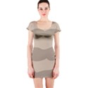 Pattern Wave Beige Brown Short Sleeve Bodycon Dress View1