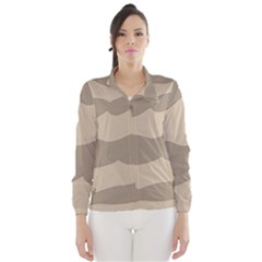 Pattern Wave Beige Brown Wind Breaker (women) by Nexatart