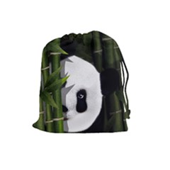 Panda Drawstring Pouches (large)  by Valentinaart