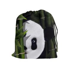 Panda Drawstring Pouches (extra Large) by Valentinaart