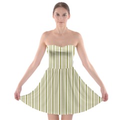 Pattern Background Green Lines Strapless Bra Top Dress by Nexatart