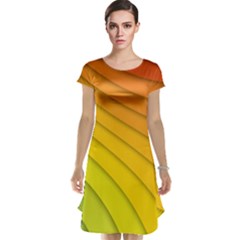 Abstract Pattern Lines Wave Cap Sleeve Nightdress by Nexatart