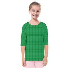 Pattern Green Background Lines Kids  Quarter Sleeve Raglan Tee