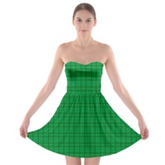 Pattern Green Background Lines Strapless Bra Top Dress by Nexatart