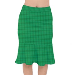 Pattern Green Background Lines Mermaid Skirt by Nexatart