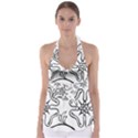 Decoration Pattern Design Flower Babydoll Tankini Top View1