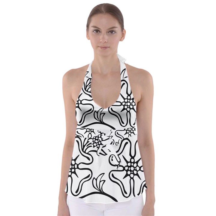 Decoration Pattern Design Flower Babydoll Tankini Top