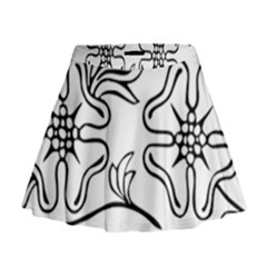 Decoration Pattern Design Flower Mini Flare Skirt by Nexatart