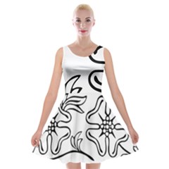 Decoration Pattern Design Flower Velvet Skater Dress by Nexatart