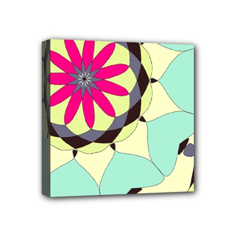 Pink Flower Mini Canvas 4  X 4  by digitaldivadesigns