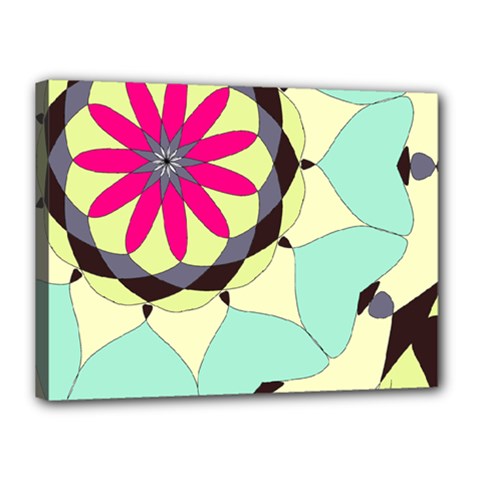 Pink Flower Canvas 16  X 12  by digitaldivadesigns